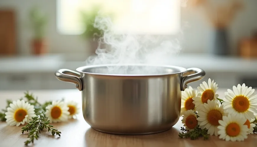 Das Inhalieren über einem Topf ist ein bewährter Trick bei Atembeschwerden.