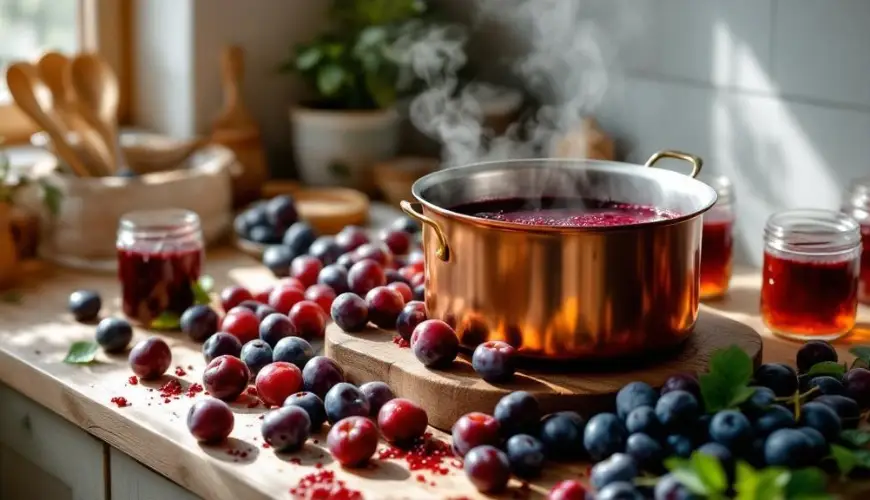 Pflaumenmus, das nach Obst duftet, lässt sich leicht aus Pflaumen, Birnen und Äpfeln zubereiten.